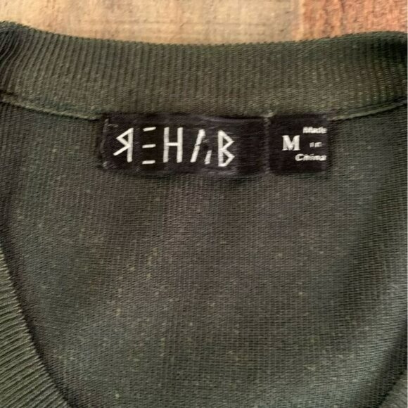 Rehab womens green stretch knit cropped tank top with wrap strap detail -M - Picture 5 of 8